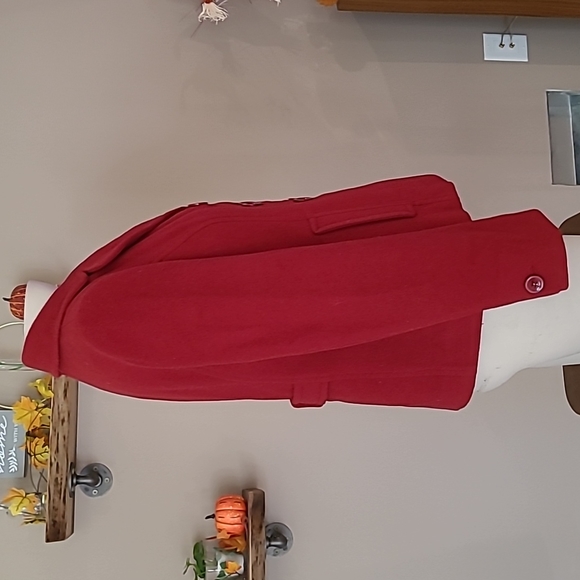Ann Taylor Maroon Pea Coat - Picture 3 of 7